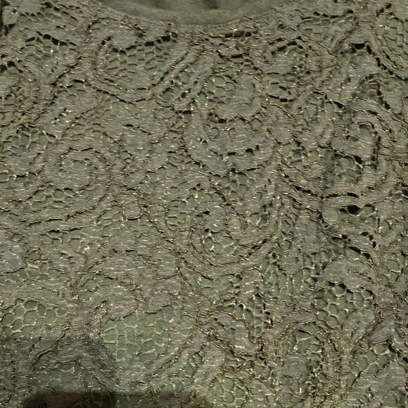 Joe Fresh lace tank top, dark green dressy top size large - Picture 3 of 6